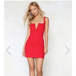 Nasty Gal V Neck Bodycon Mini Dress